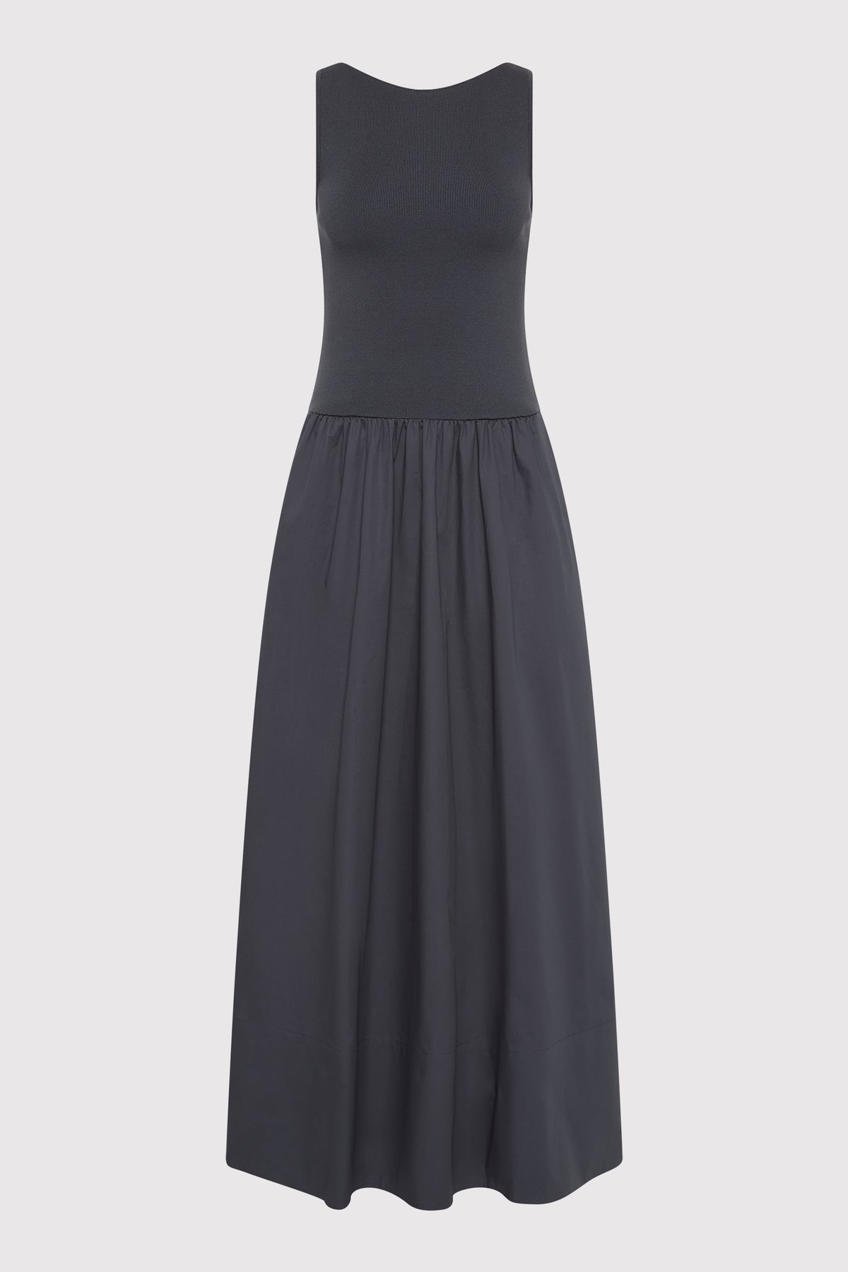 Bateau Cut Out Dress - Graphite
