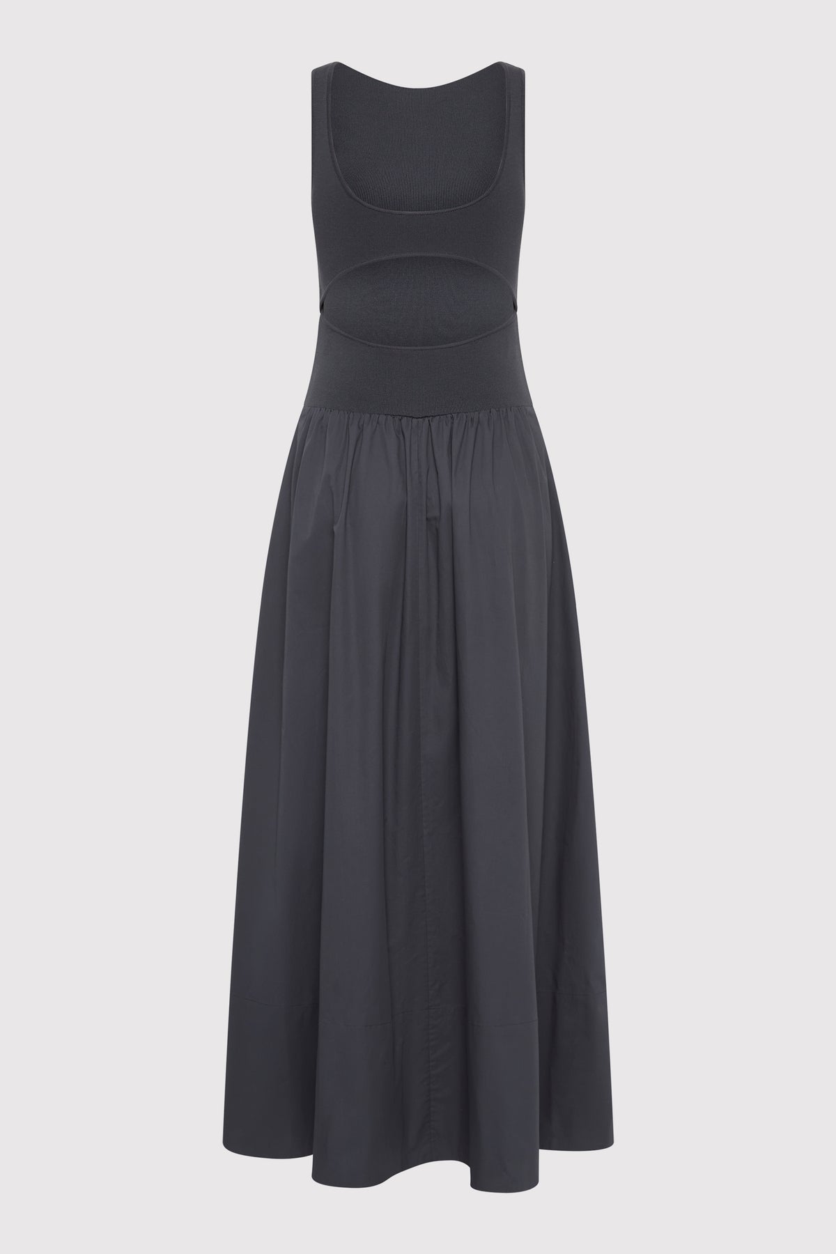 Bateau Cut Out Dress - Graphite