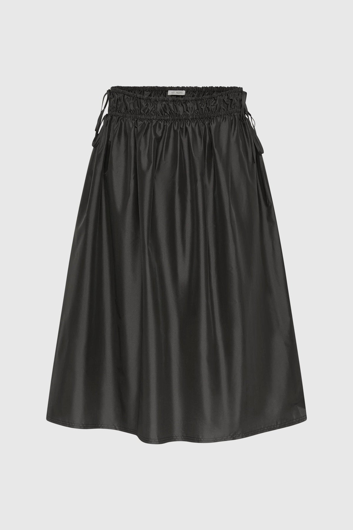 Paper Taffeta Drawstring Skirt - Dark Vetiver - Ghost