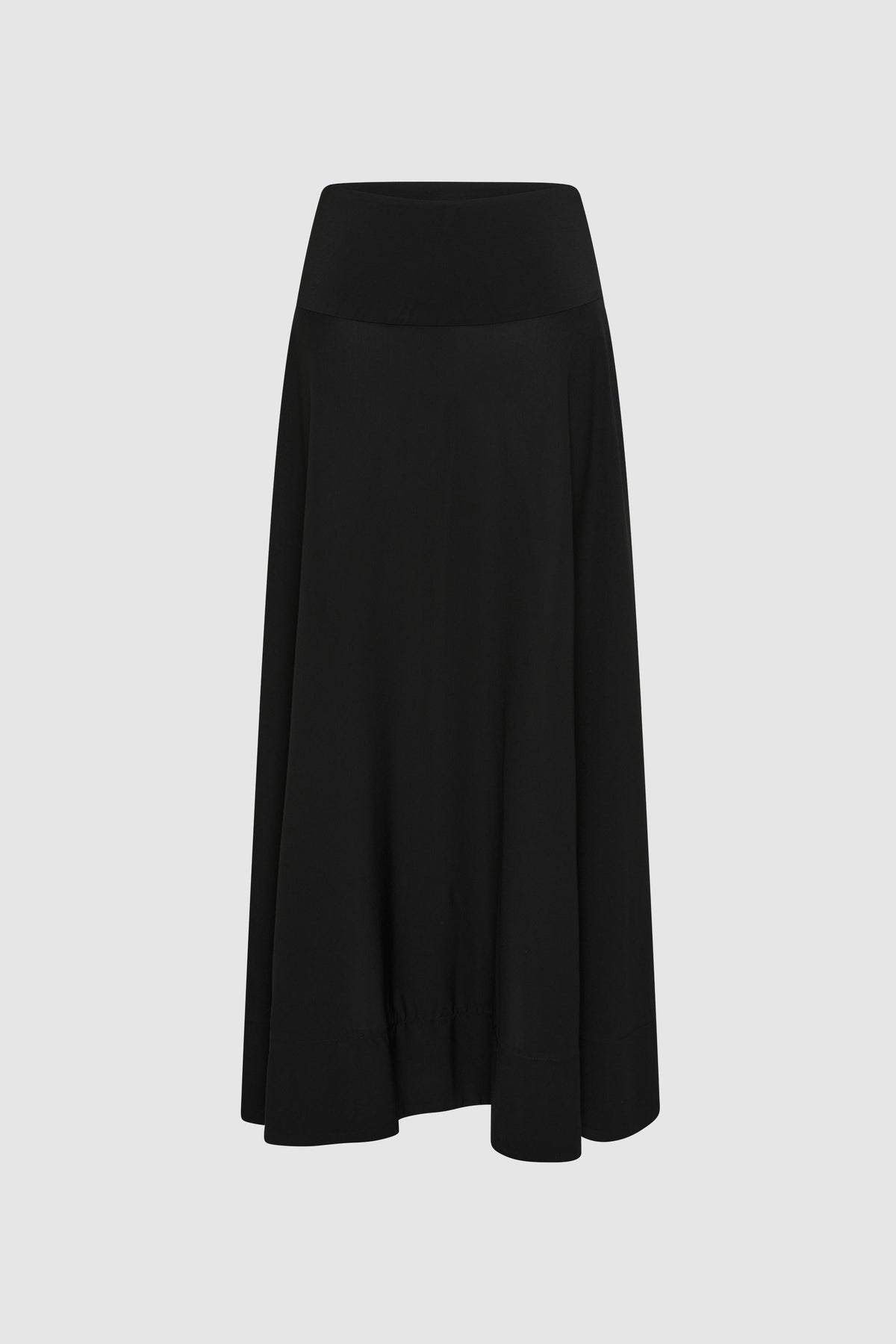 Fluid Circle Hem Skirt - Black