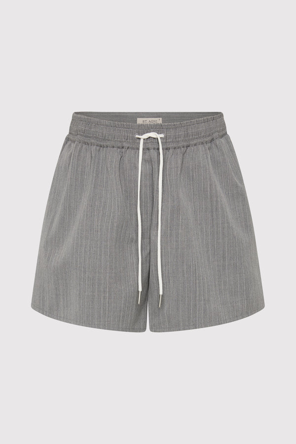 Tailored Boxer Shorts - Grey Pinstripe