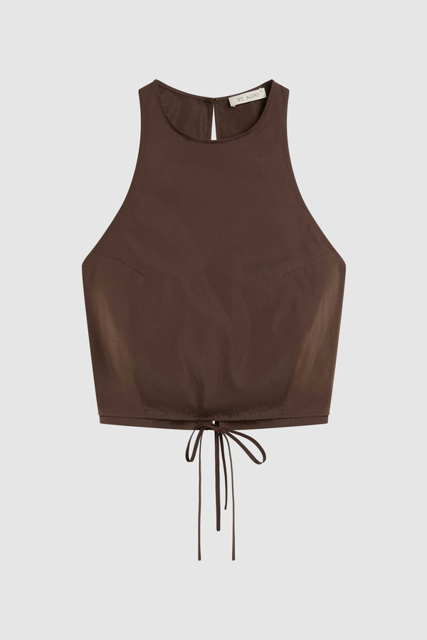 Paper Taffeta Cocoon Top - Mocha
