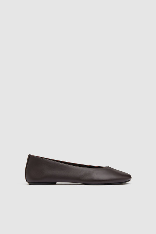 Low Scoop Ballet Flat - Coffee