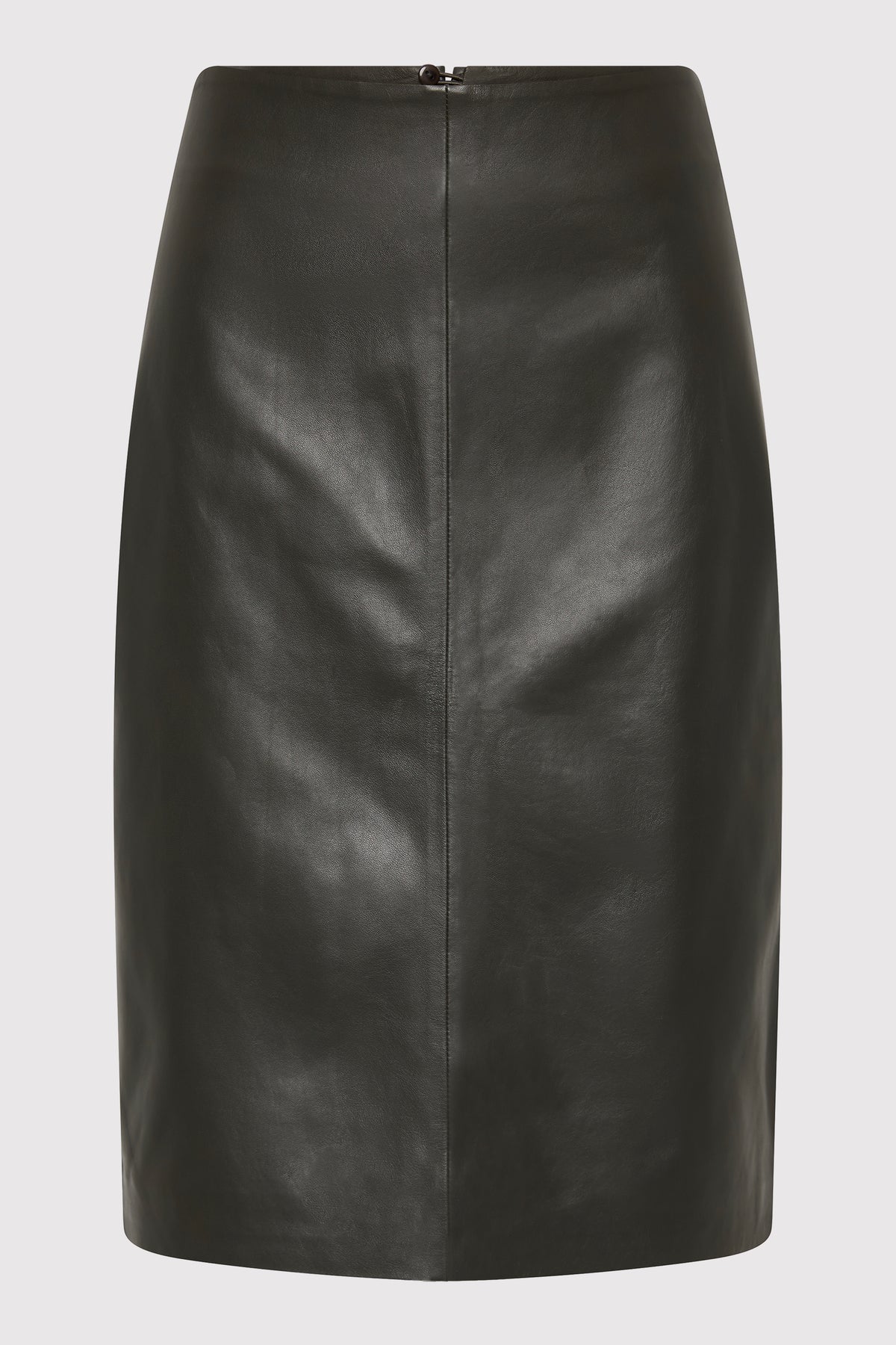 Leather Pencil Skirt - Khaki