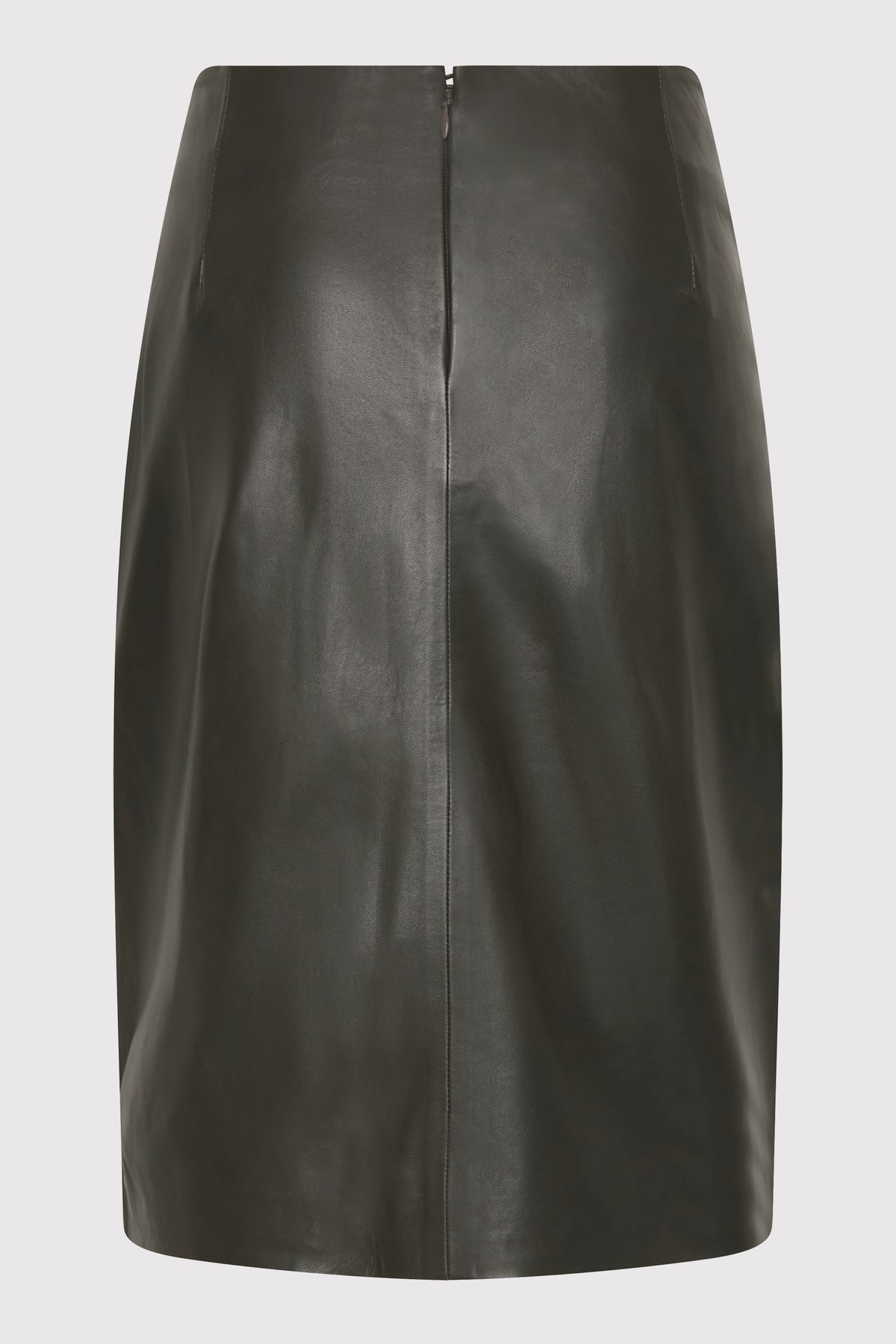 Leather Pencil Skirt - Khaki