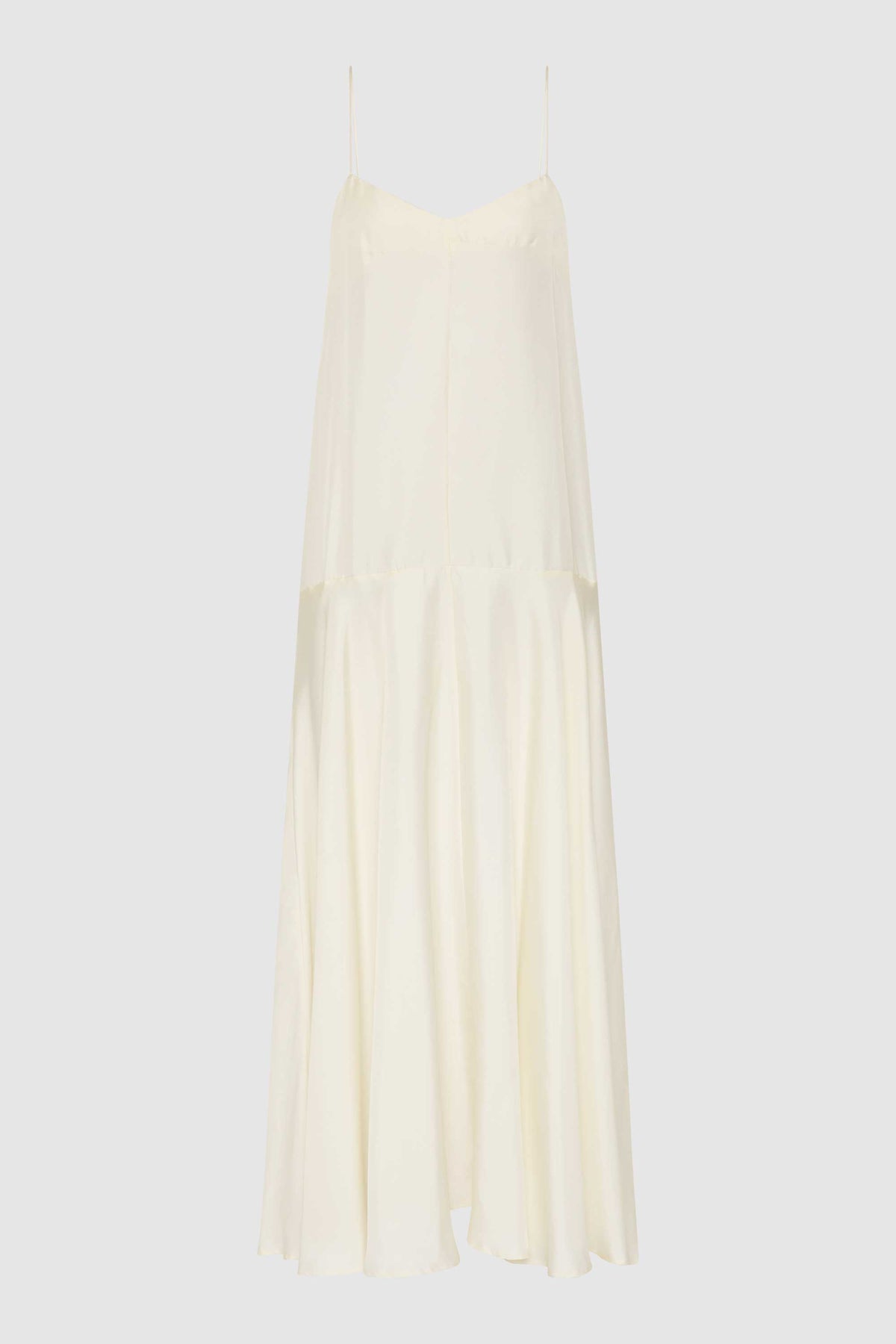 Silk Twill Relaxed Slip Dress - Milk