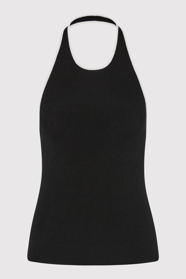 Fine Line Halter Top - Black
