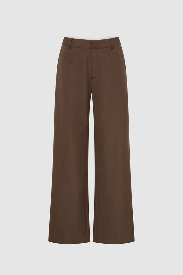 Silk Canvas Carter Trousers - Mud
