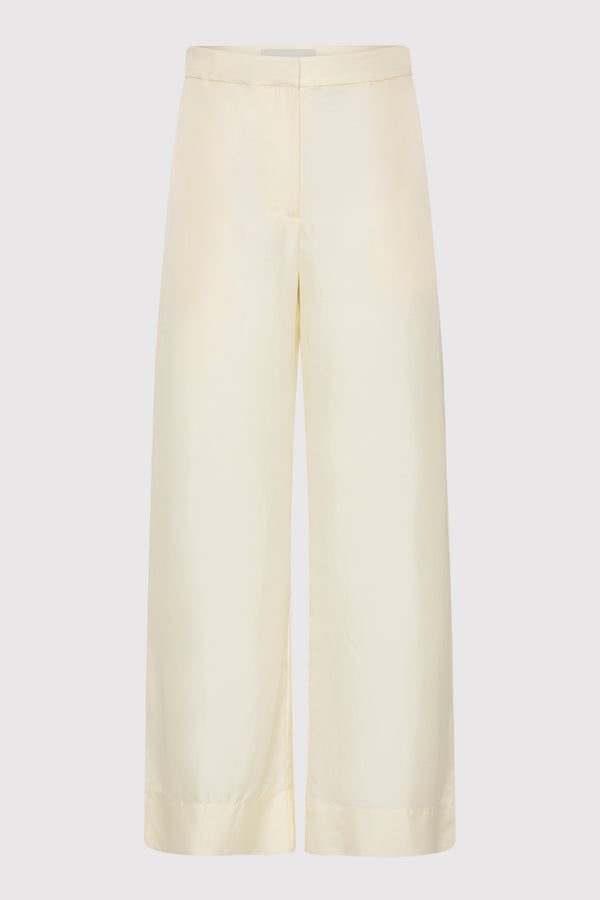Silk Twill Pants - Milk