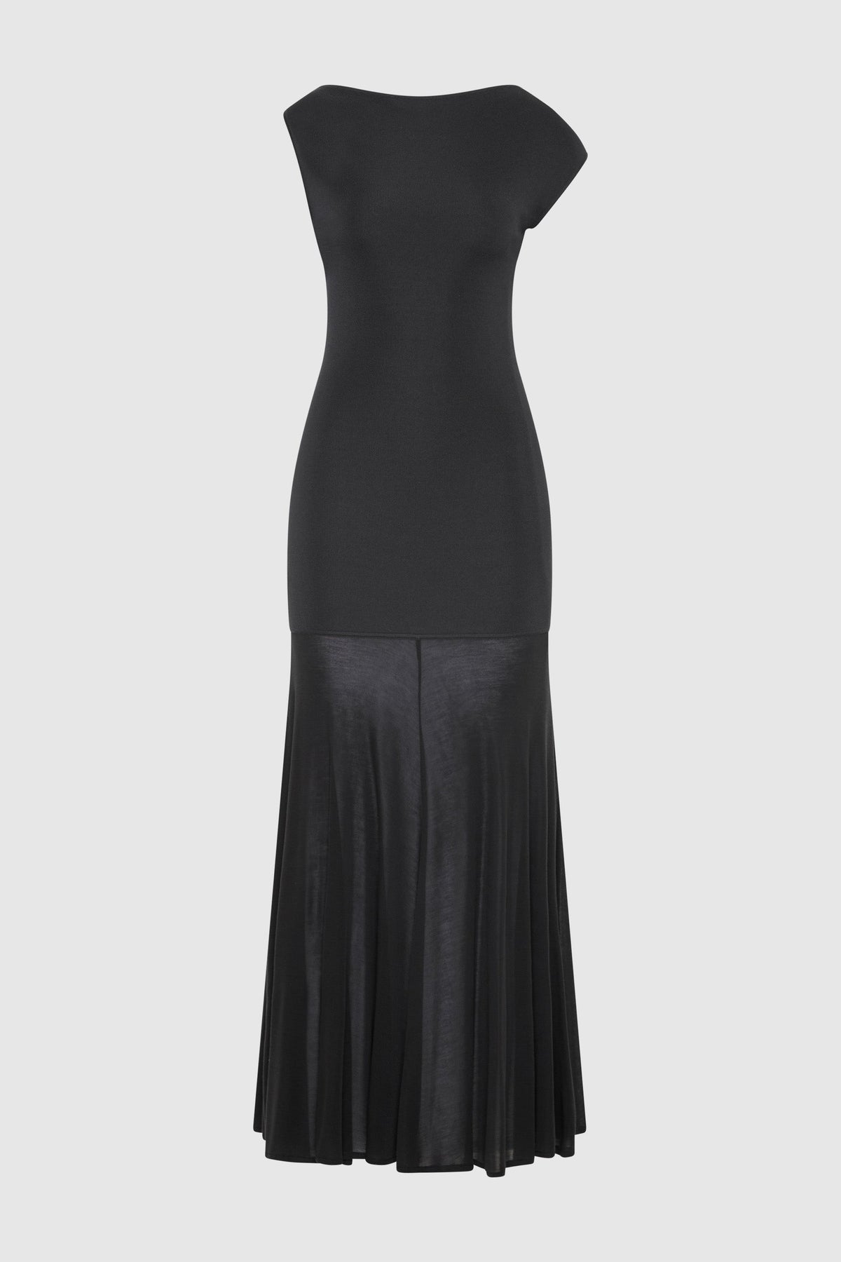 Fine Jersey Circle Hem Dress - Charcoal