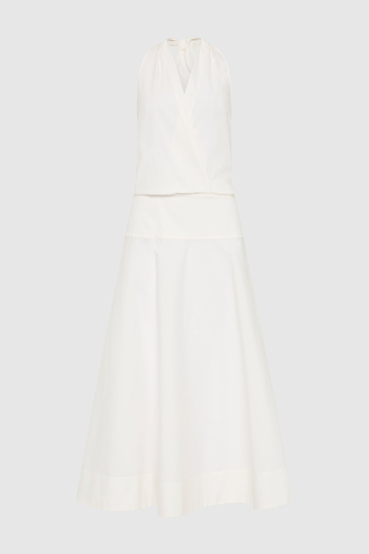 Halter Circle Hem Dress - Off White
