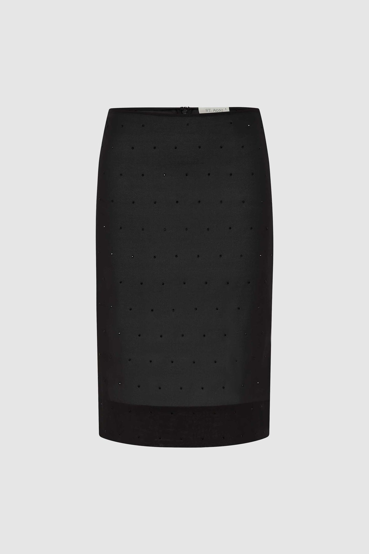 Silk Glass Beaded Skirt - Black