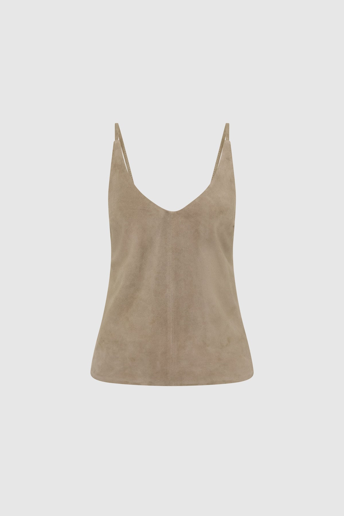 Suede Low Back Tie Top - Earth