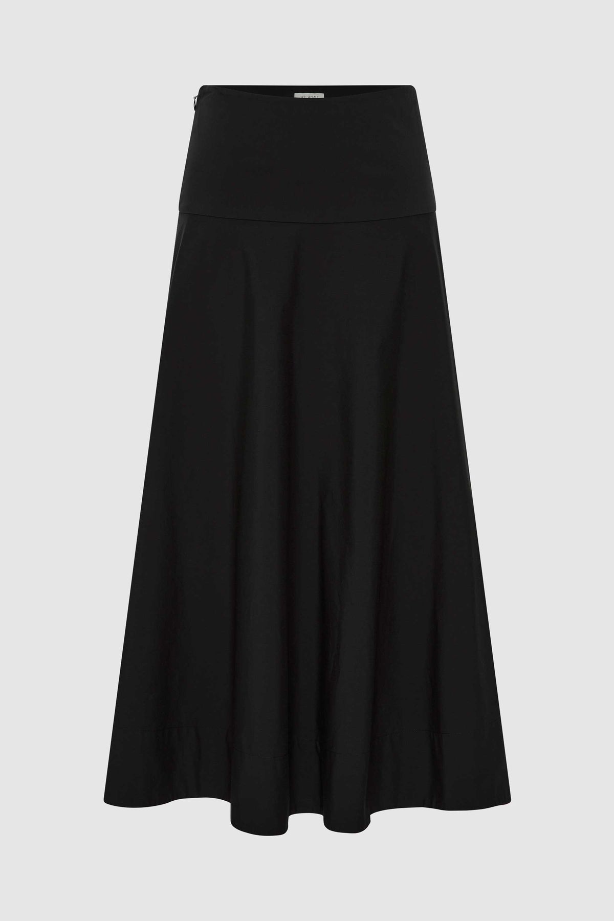 Cotton Circle Hem Skirt - Black
