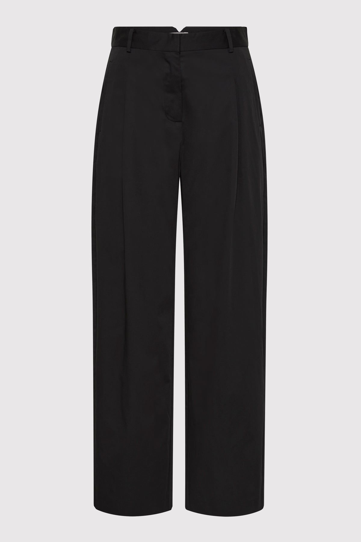 Cotton Barrel Leg Pants - Black