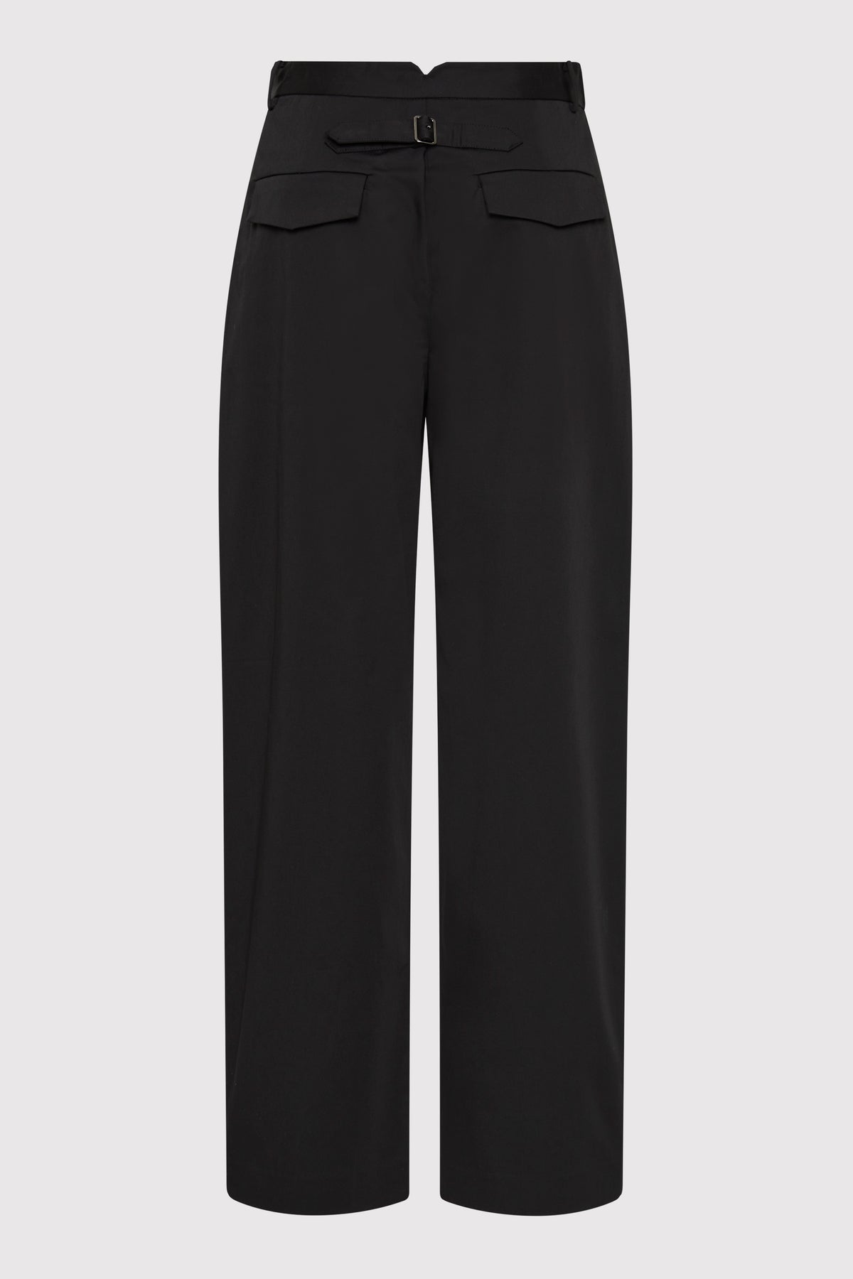 Cotton Barrel Leg Pants - Black