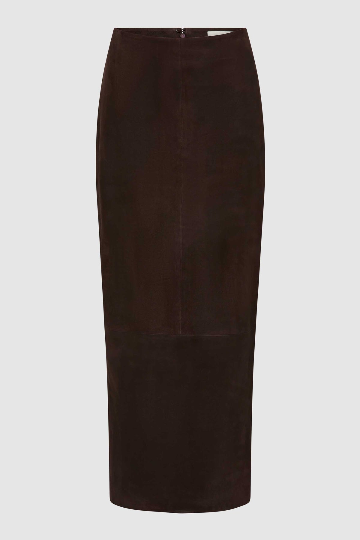 Suede Column Skirt - Coffee