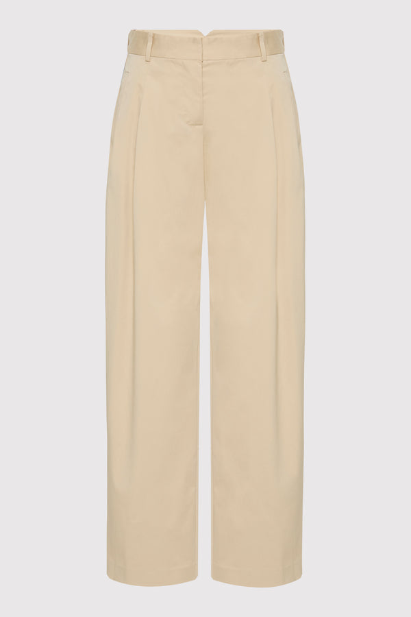 Cotton Barrel Leg Pants - Champagne