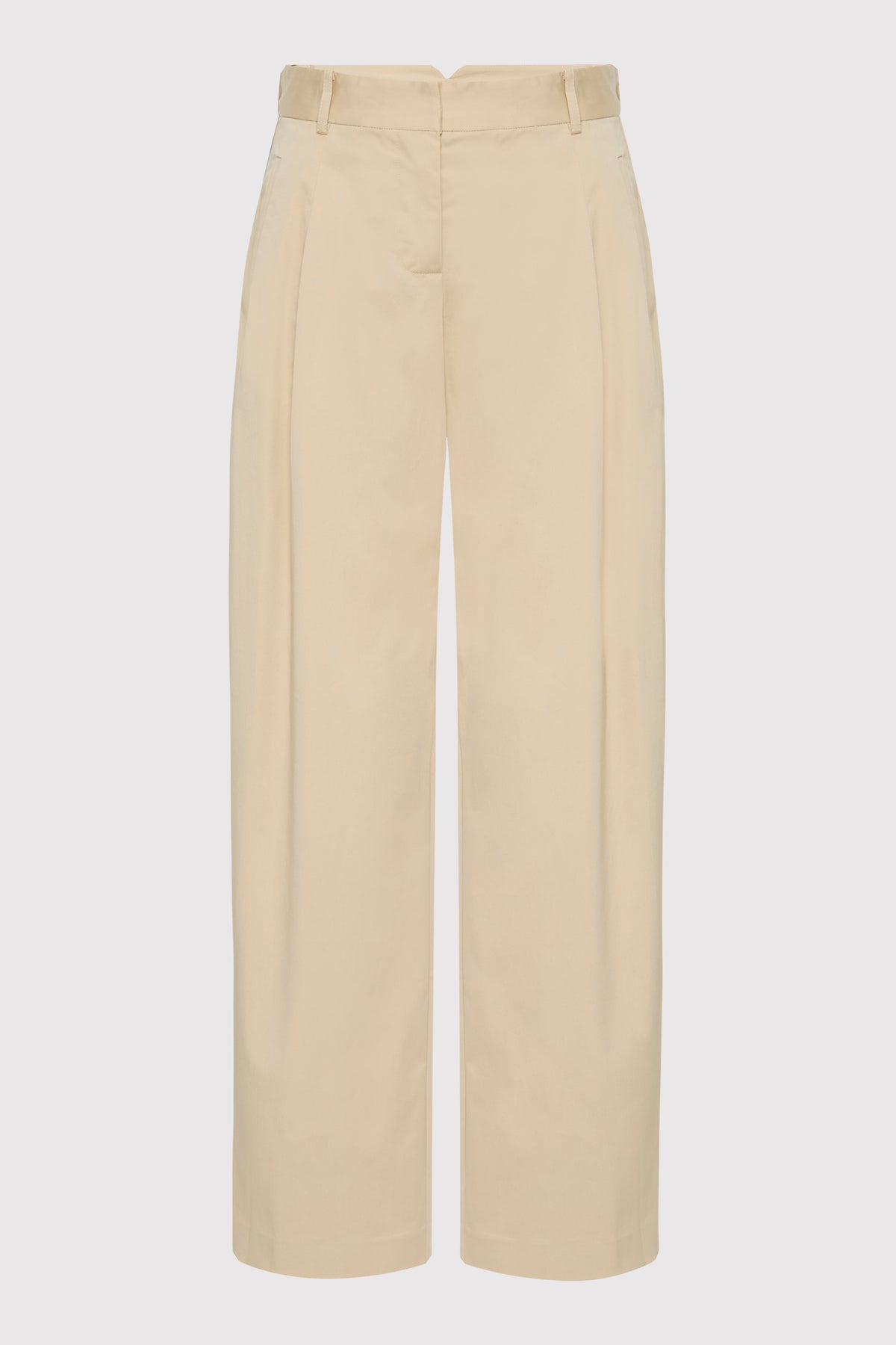 Cotton Barrel Leg Pants - Champagne