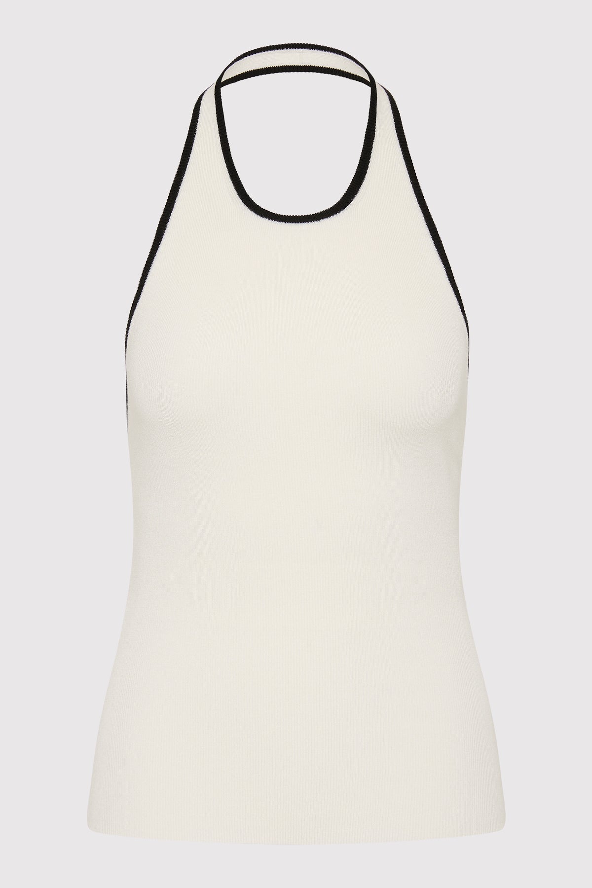 Fine Line Halter Top - Off White / Black