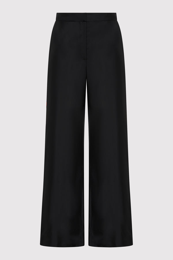 Silk Twill Pants - Black