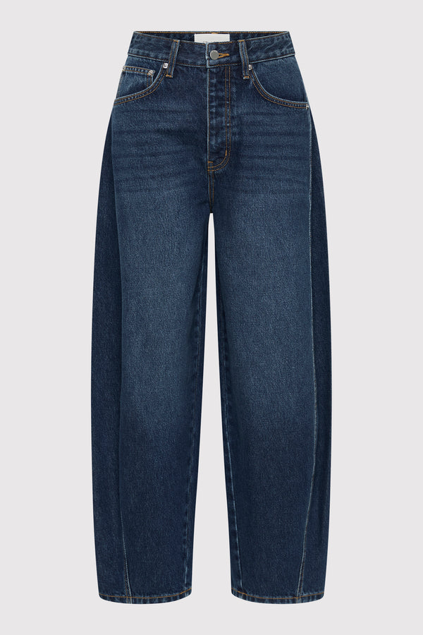 Mid Rise Balloon Jeans - Dark Indigo