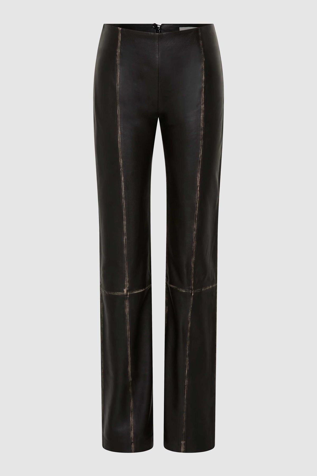 Brushed Leather Pants - Black