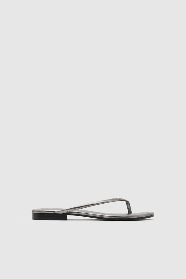 Fine Flip Flop - Pewter Metallic