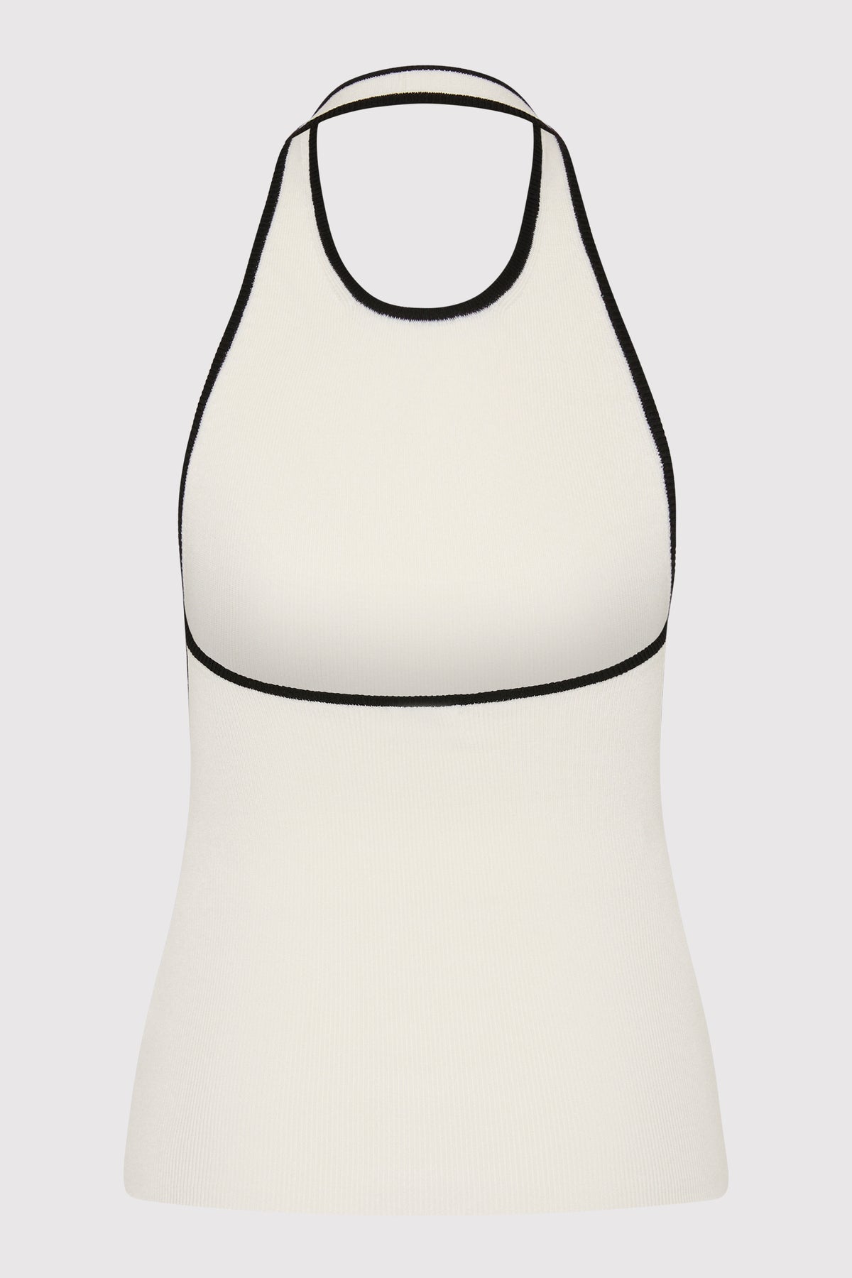 Fine Line Halter Top - Off White / Black