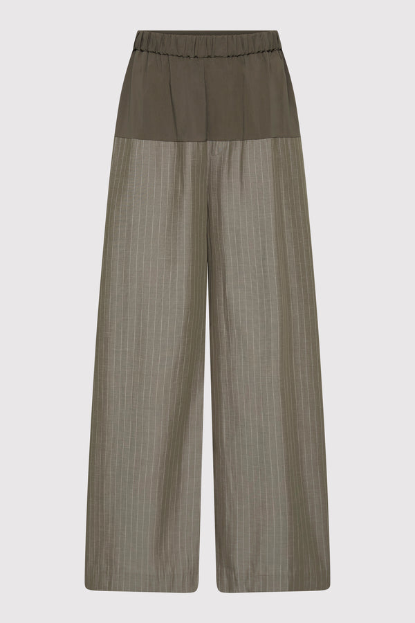 Relaxed Splice Pants - Khaki Pinstripe