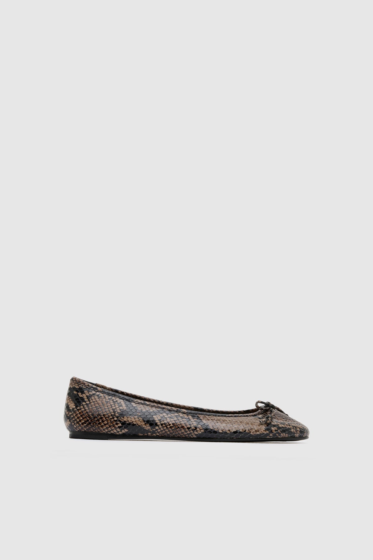 Bow Ballet Flat - Python Embossed - Ghost