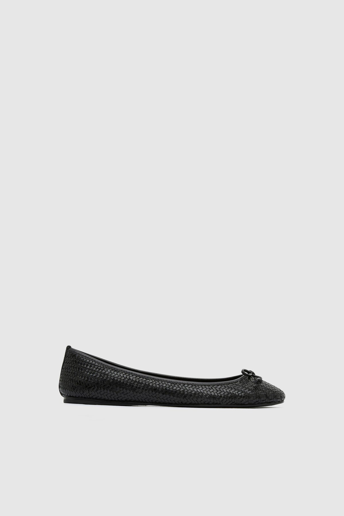 Woven Bow Ballet Flat - Black Woven - Ghost