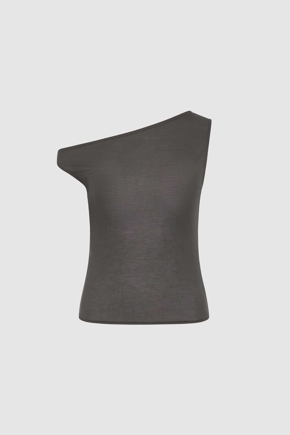 Fine Jersey Asymm Top - Soot