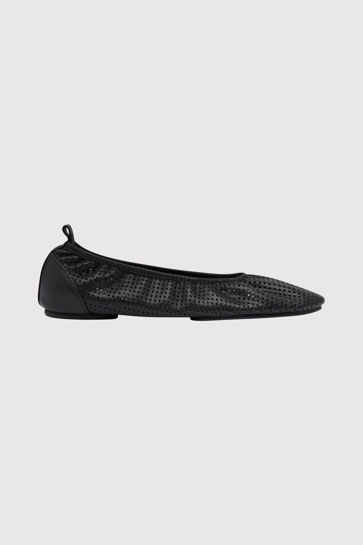 Minimal Perforated Ballet Flat - Black
