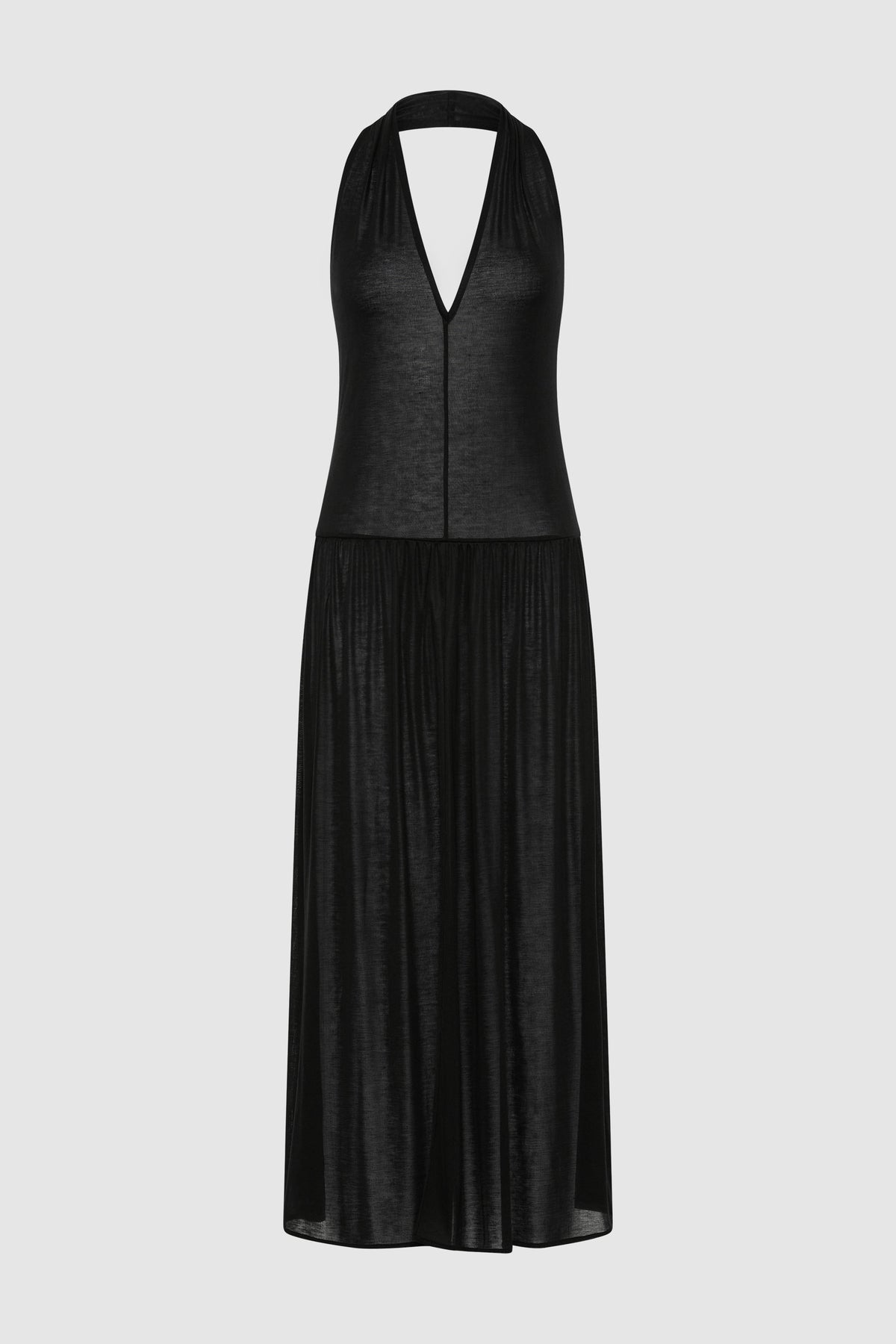 Fluid Jersey Halter Dress - Black