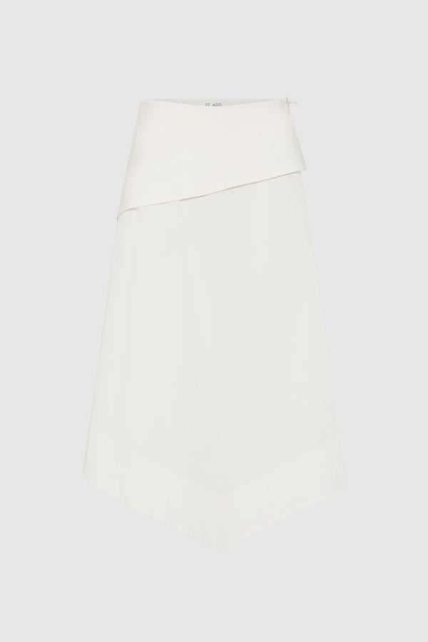 Detachable Belt Asymm Skirt - Off White