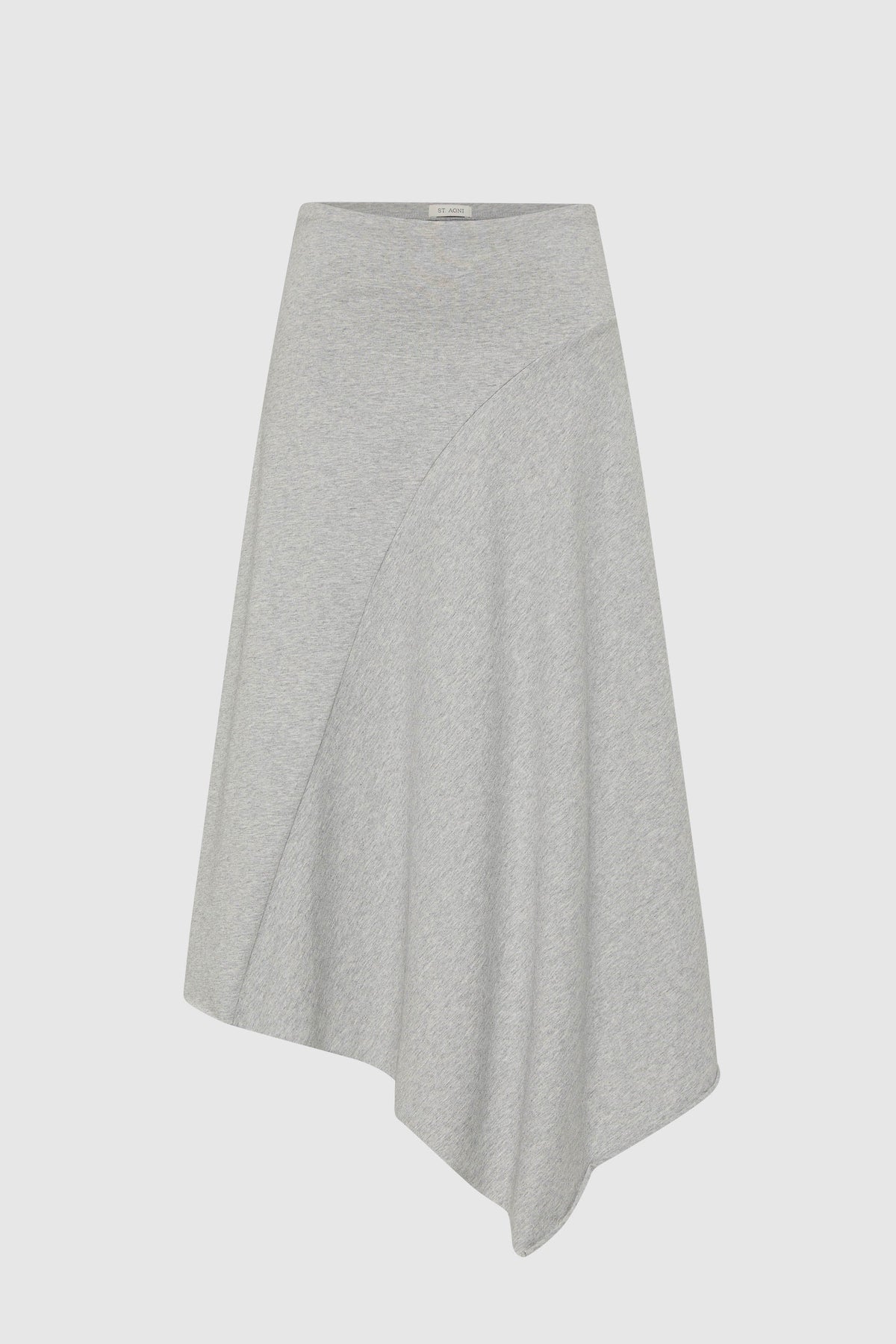 Asymm Drape Skirt - Light Grey Marle