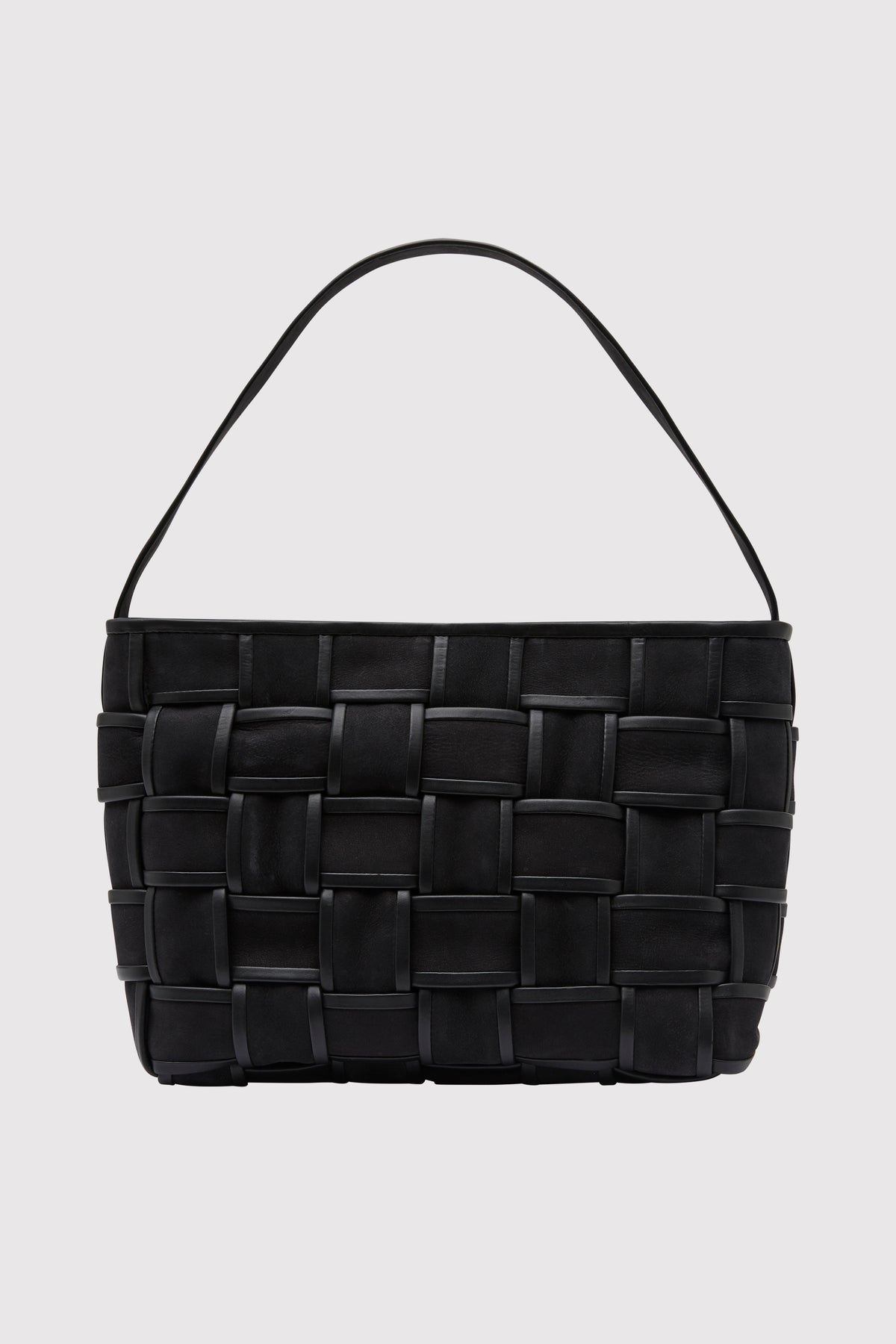 Border Woven Mini Tote - Black