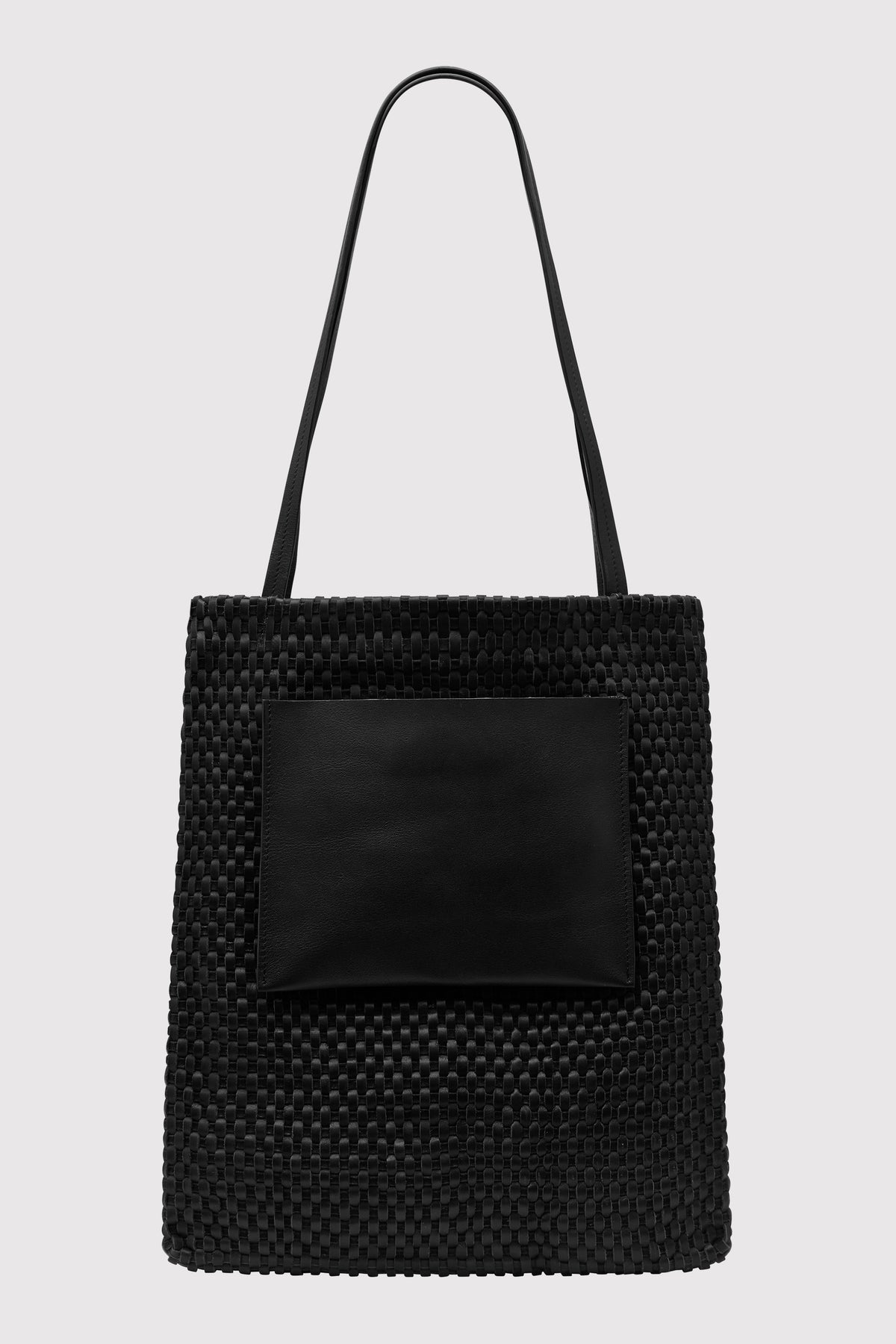 Lattice Contrast Tote - Black