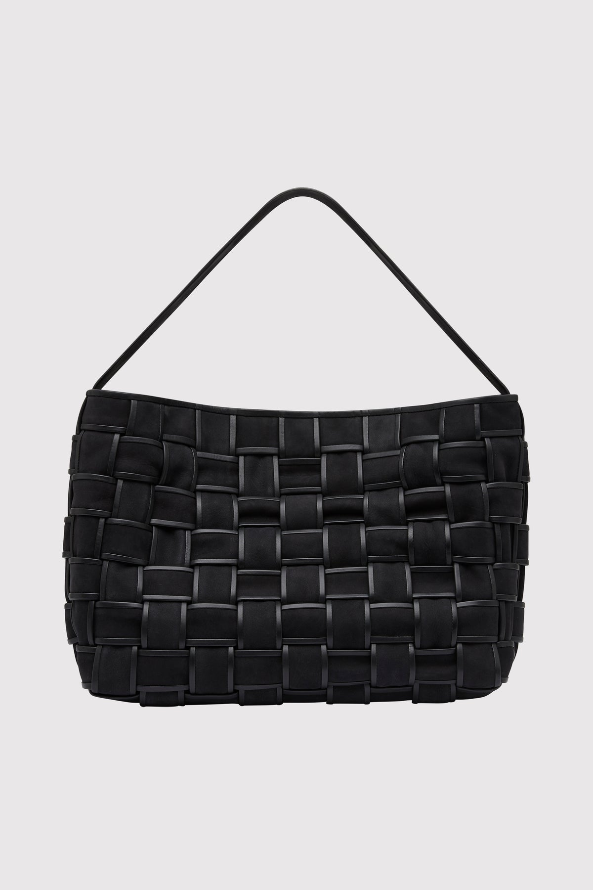 Border Woven Large Tote - Black