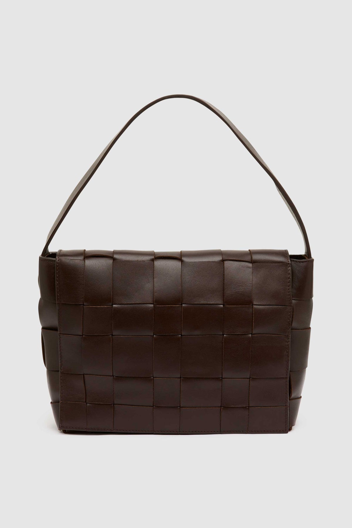 PRE-ORDER: Woven Envelope Mini Tote - Chocolate