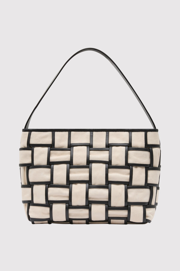 Border Woven Mini Tote - Canvas