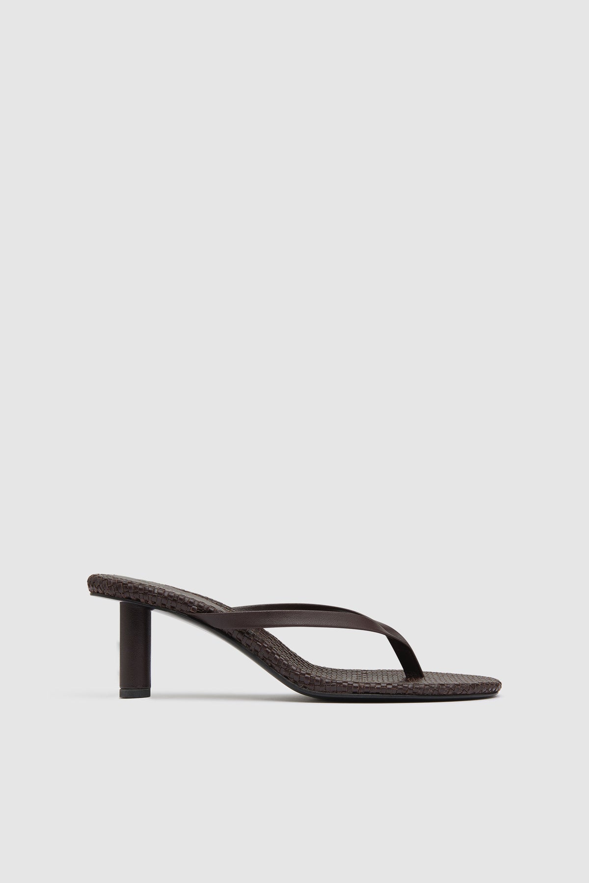 Woven Thong Heel - Coffee