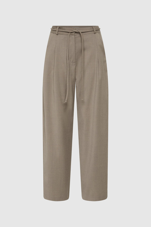 Tailored Barrel Pants - Light Taupe