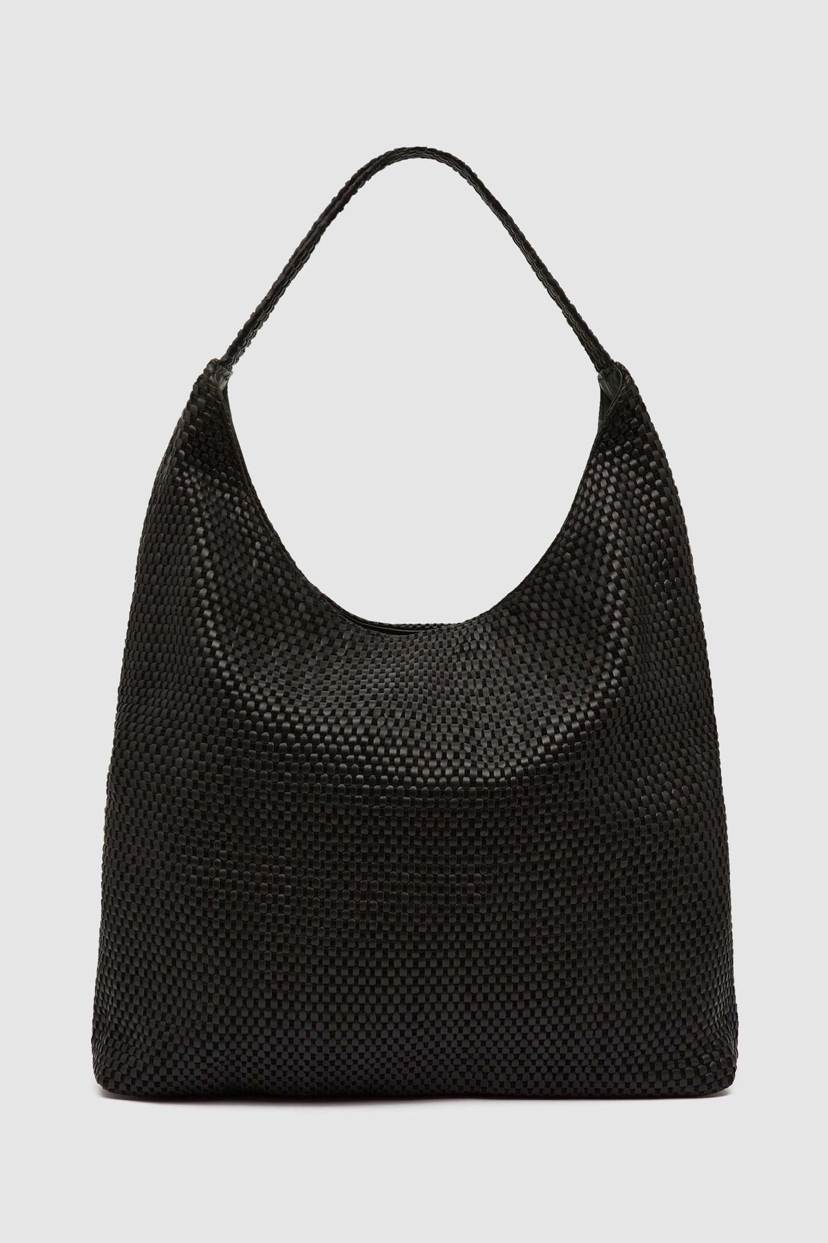 PRE-ORDER: Lattice Weave Large Tote - Black