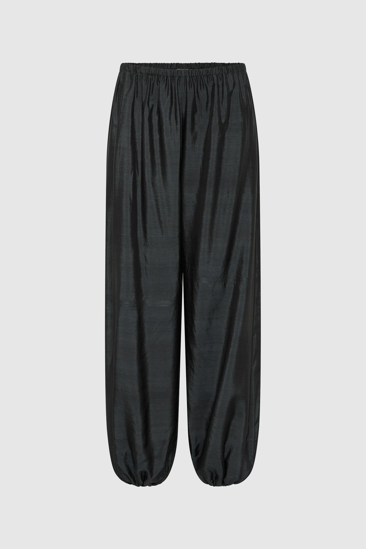Silk Adjustable Balloon Pants - Washed Black