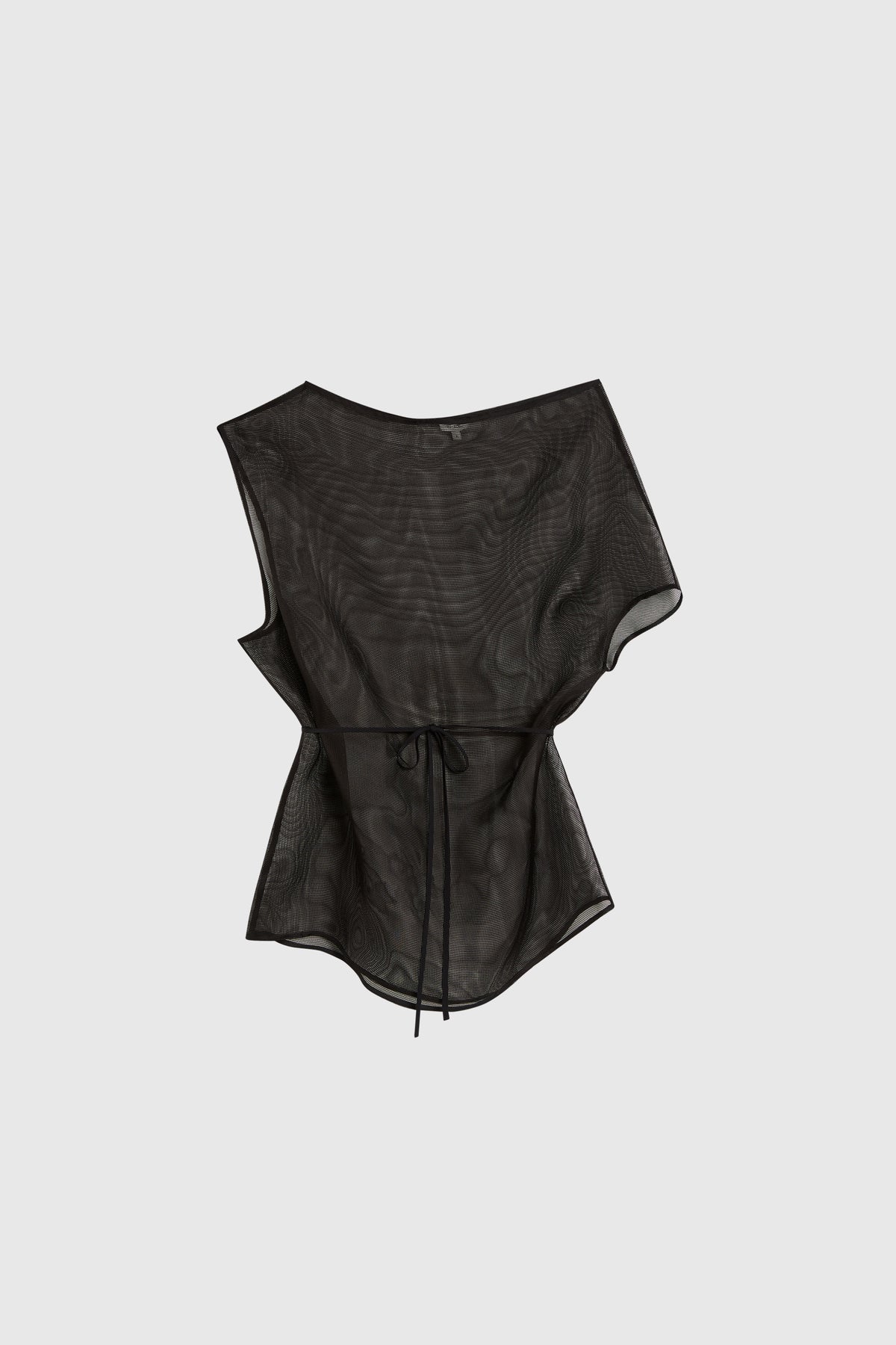 Silk Mesh Mini Dress - Black