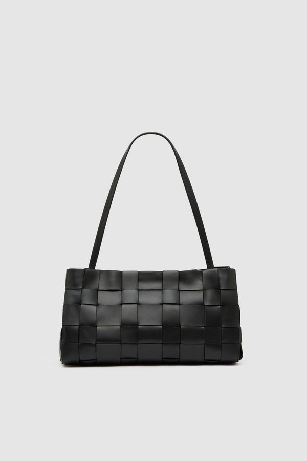 Slim Woven Tote - Black