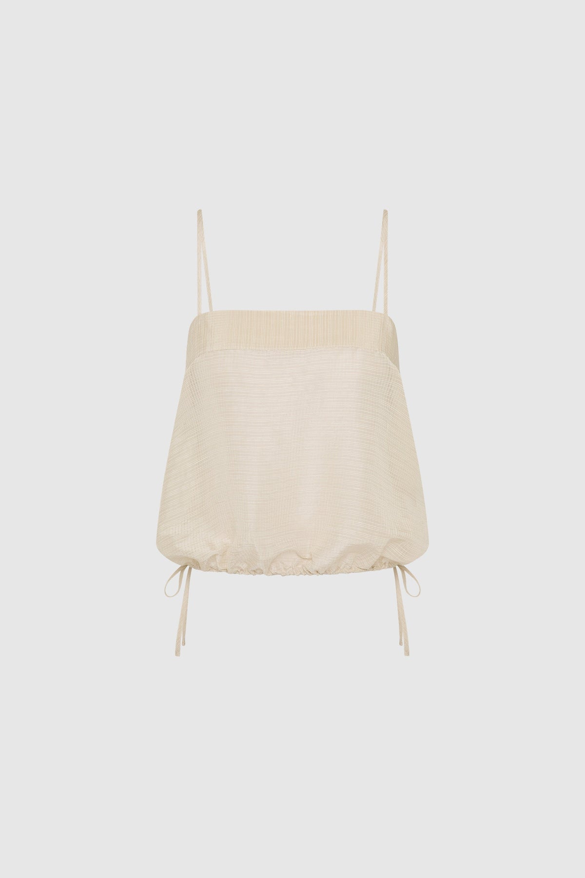 Woven Check Drawstring Cami - Soft Ash