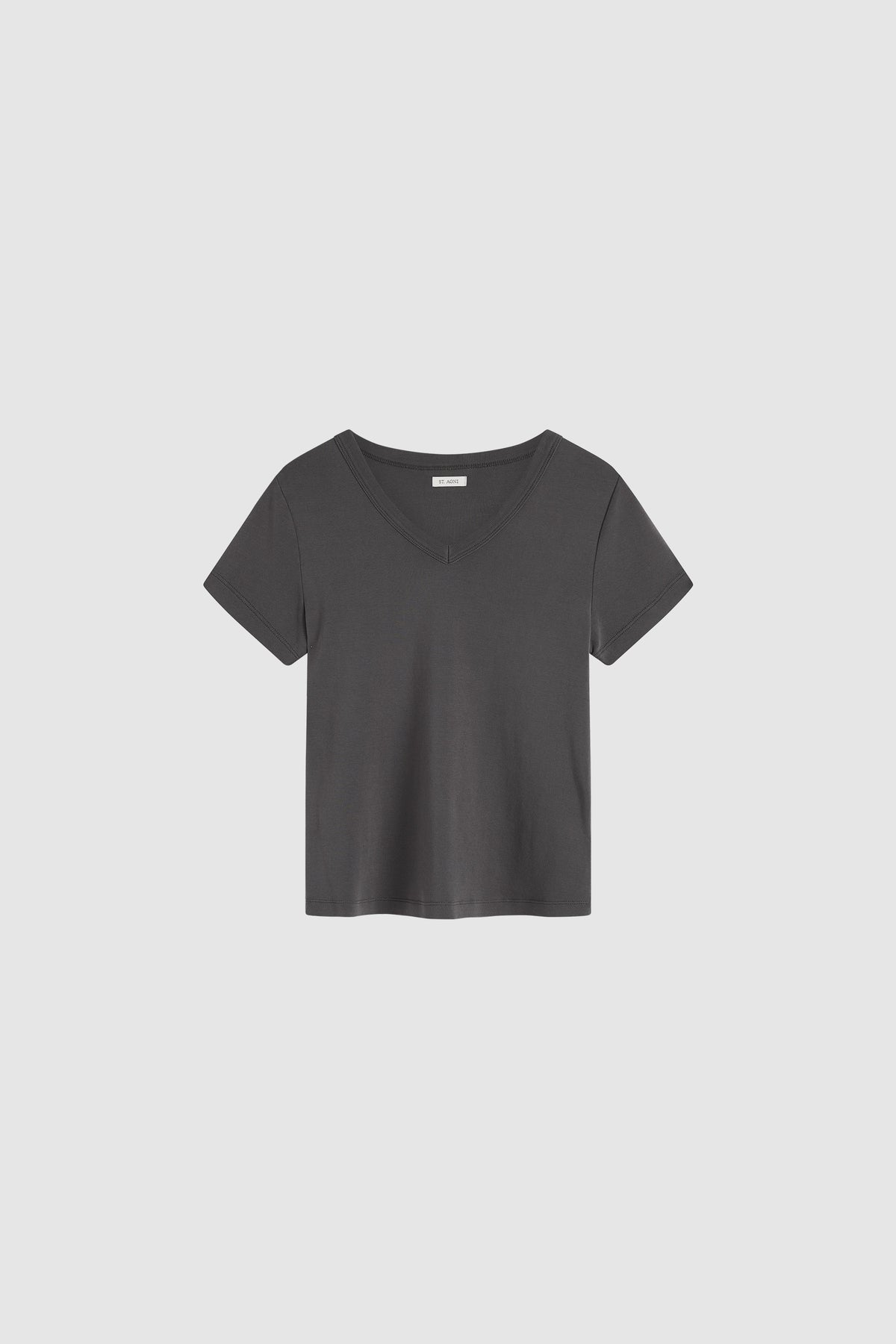 Organic Cotton V Neck Tee - Soot